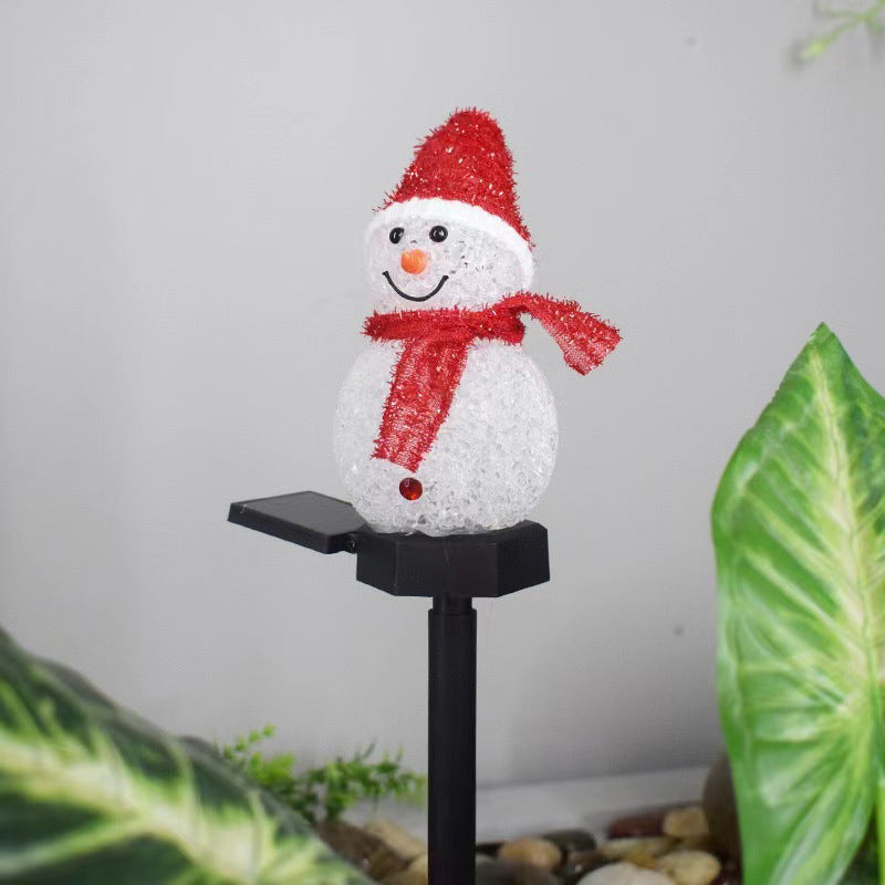 Christmas Solar LED Lights Snowman Garden Decoration