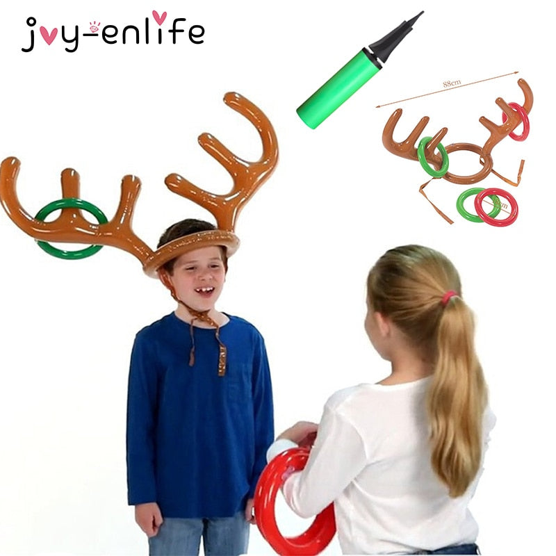 Christmas Game Inflatable Reindeer Antler Hat