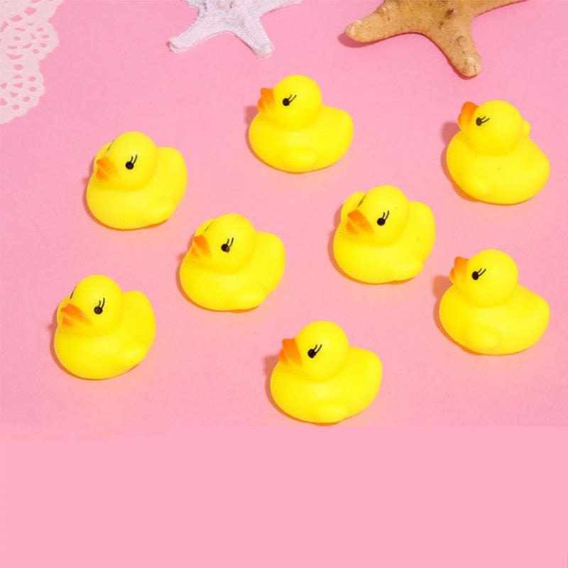 12pcs Cute Mini Yellow  Bath Toy