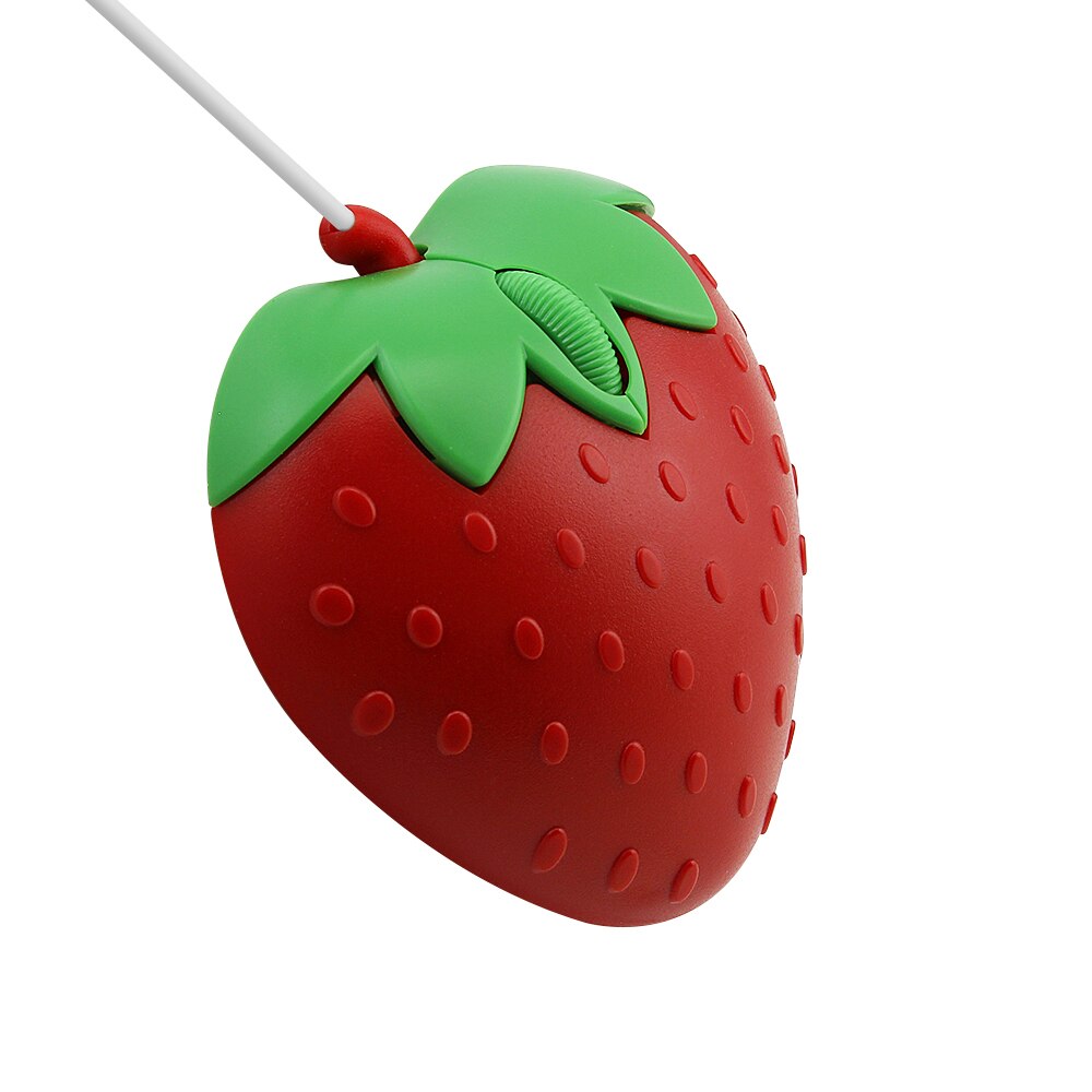 Strawberry wired mouse is portable