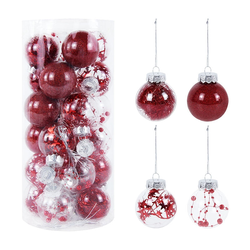 24pcs 6cm Christmas Balls Xmas Tree Christmas Decorations