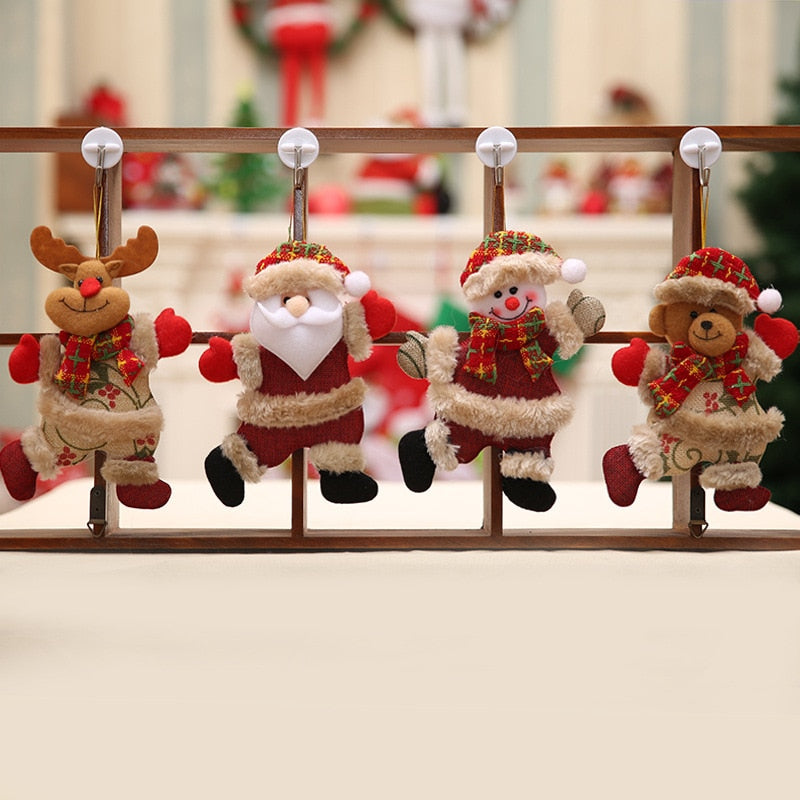 Santa Claus snowman tree dolls