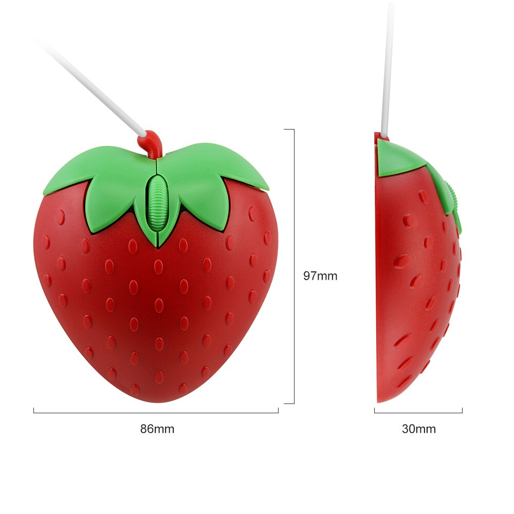 Strawberry wired mouse is portable