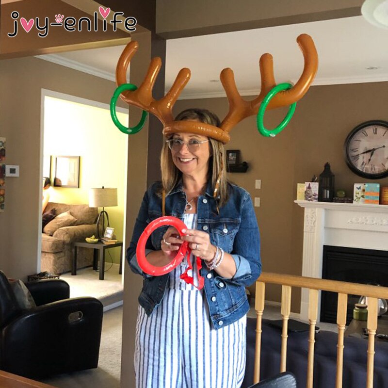 Christmas Game Inflatable Reindeer Antler Hat