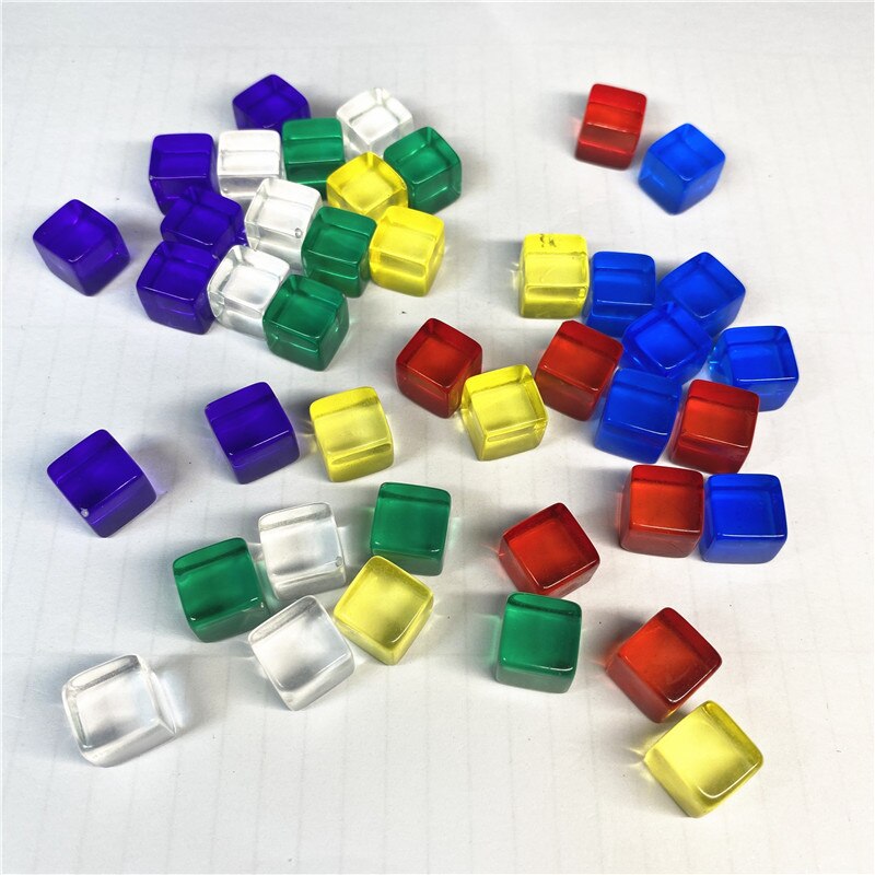 10mm Transparent Colorful Crystal Cubes Blocks