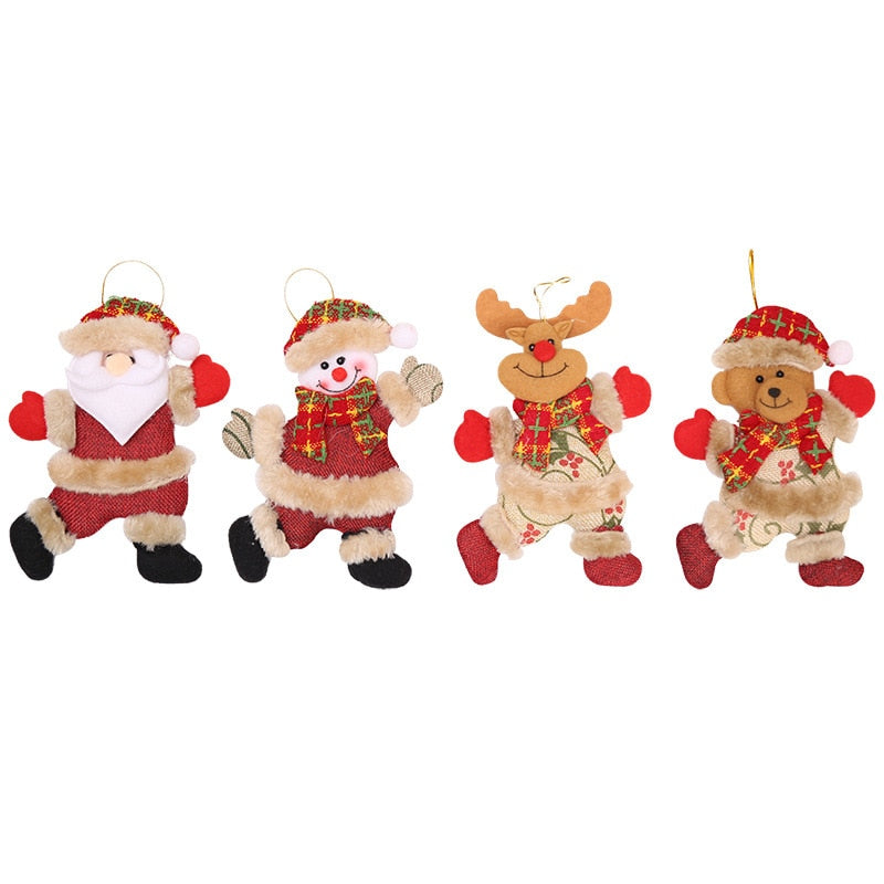 Santa Claus snowman tree dolls