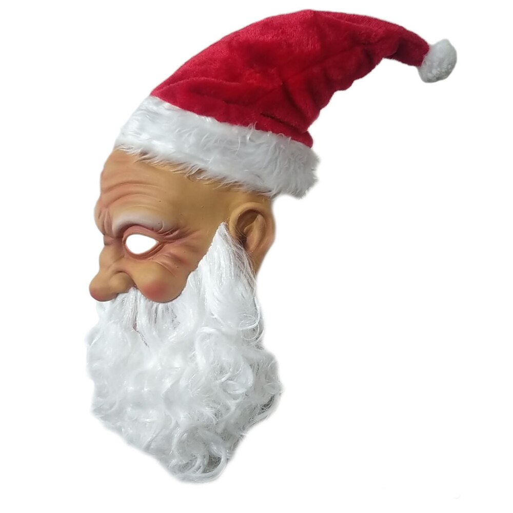 WAYLIKE Santa Claus Mask Wig Beard Set Plush