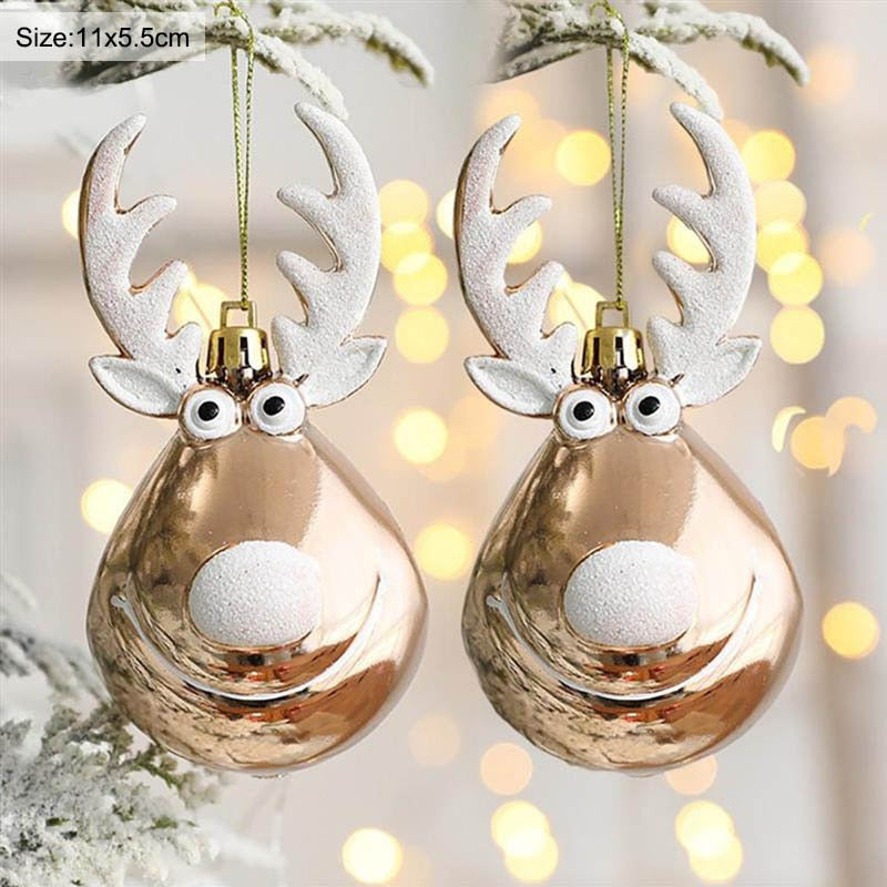 2 Elk Christmas ball ornaments Christmas tree