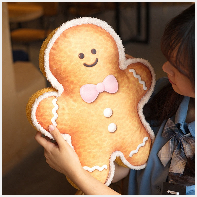 Gingerbread man Fan happy pillow cushion