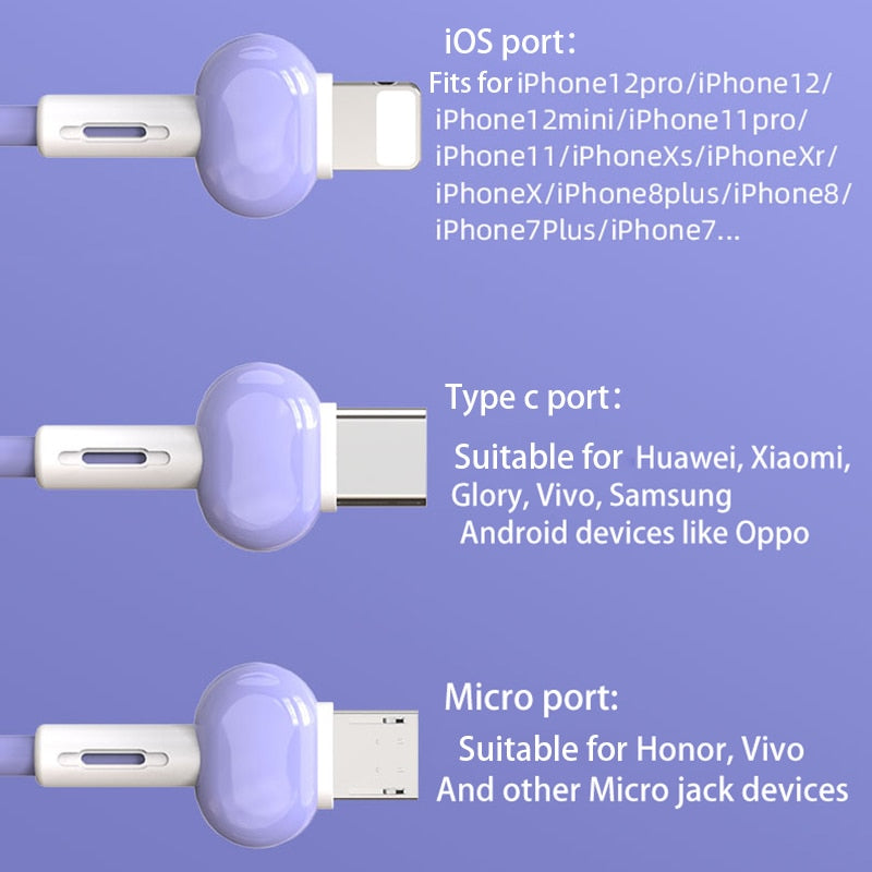 Multiple cell phone charging cables