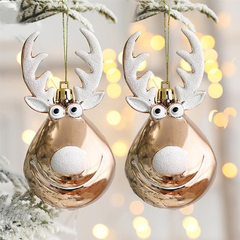 2 Elk Christmas ball ornaments Christmas tree