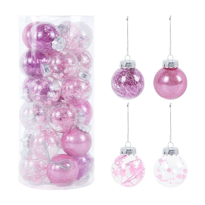 24pcs 6cm Christmas Balls Xmas Tree Christmas Decorations