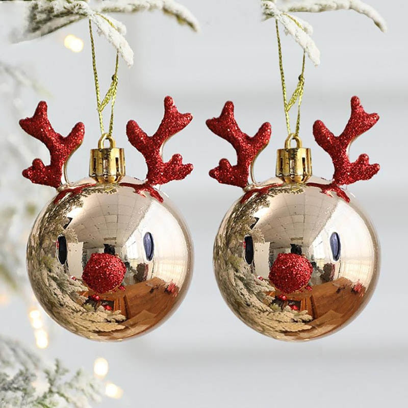 2 Elk Christmas ball ornaments Christmas tree