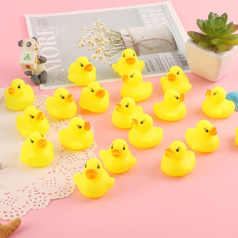 12pcs Cute Mini Yellow  Bath Toy