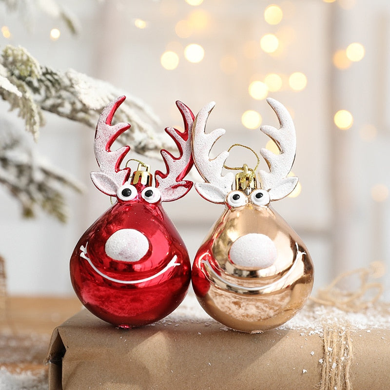 2 Elk Christmas ball ornaments Christmas tree