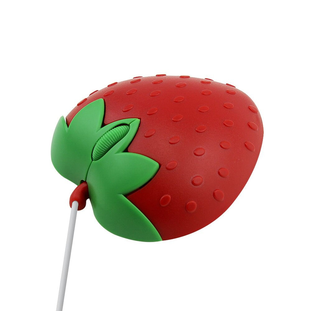 Strawberry wired mouse is portable