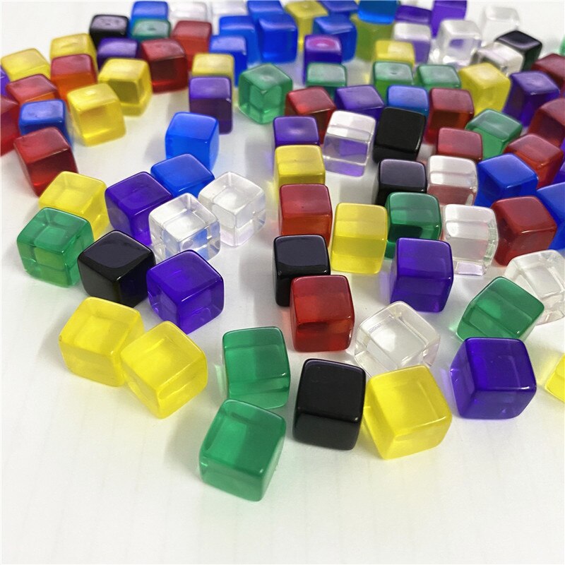 10mm Transparent Colorful Crystal Cubes Blocks