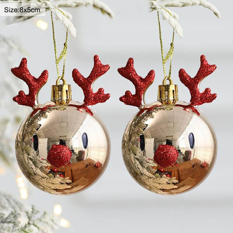 2 Elk Christmas ball ornaments Christmas tree