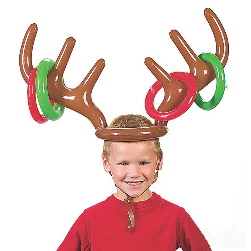 Christmas game inflatable reindeer hat