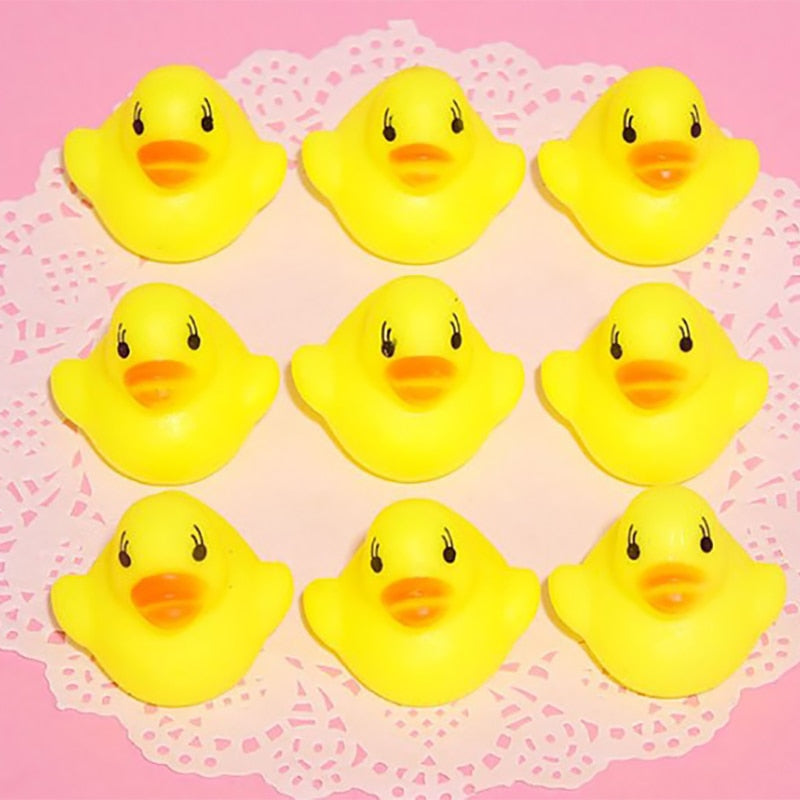 12pcs Cute Mini Yellow  Bath Toy