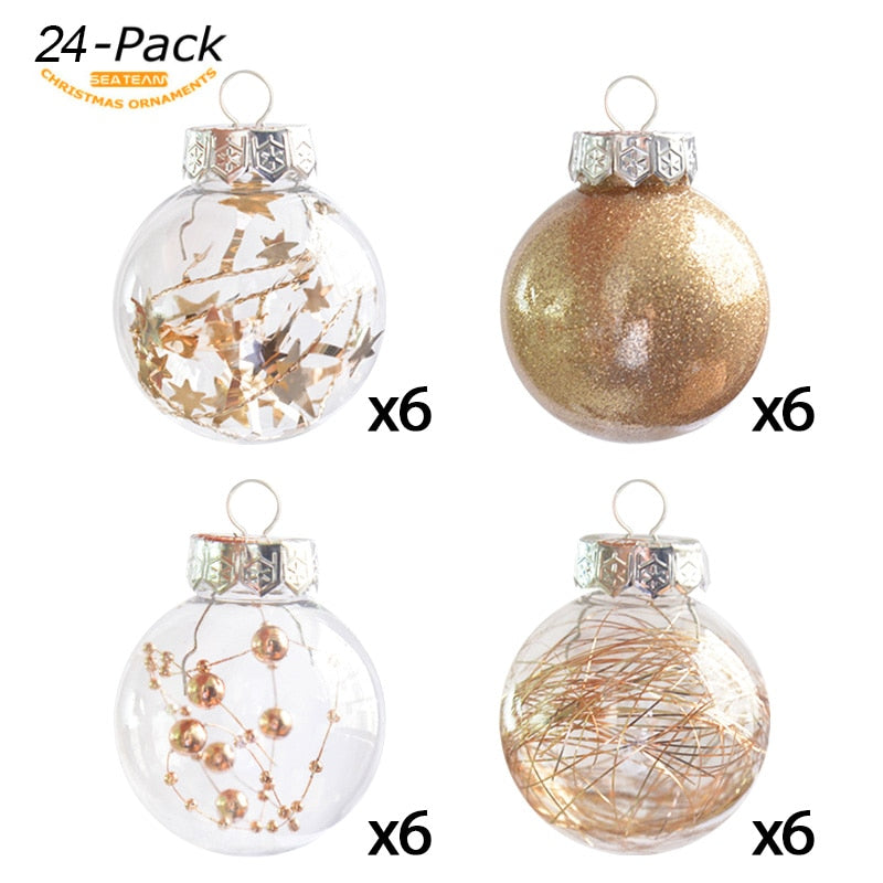 24pcs 6cm Christmas Balls Xmas Tree Christmas Decorations