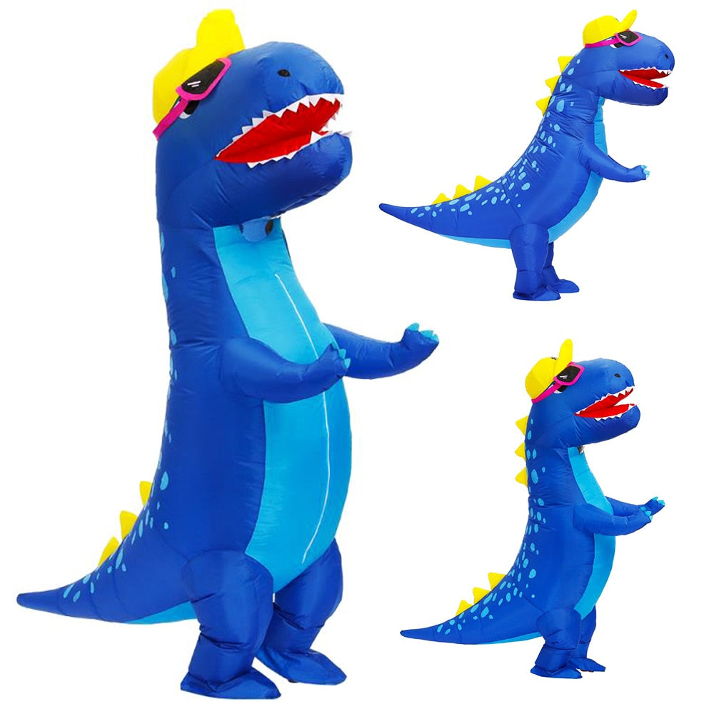 Blue T-Rex Inflatable Dinosaur Costume Cartoon