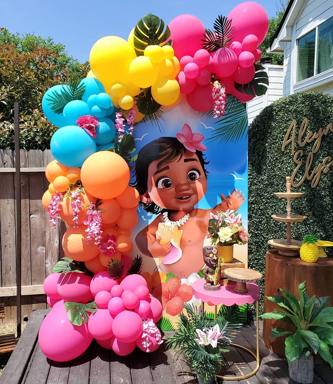 139 PCS Latex Balloon Palm Leaf Tropical Pool Party