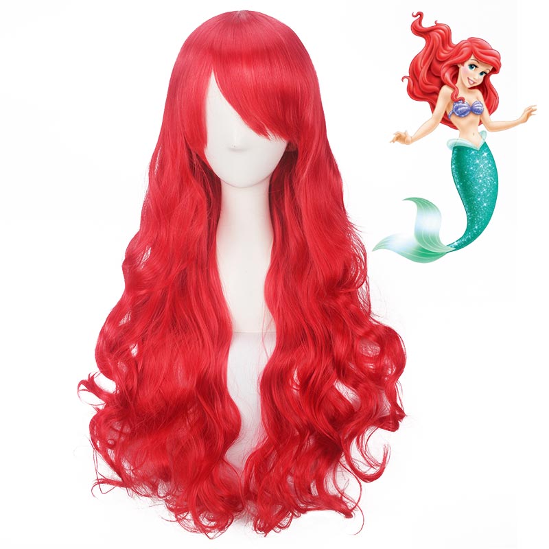 Long Curly Synthetic the Little Mermaid wig for kids