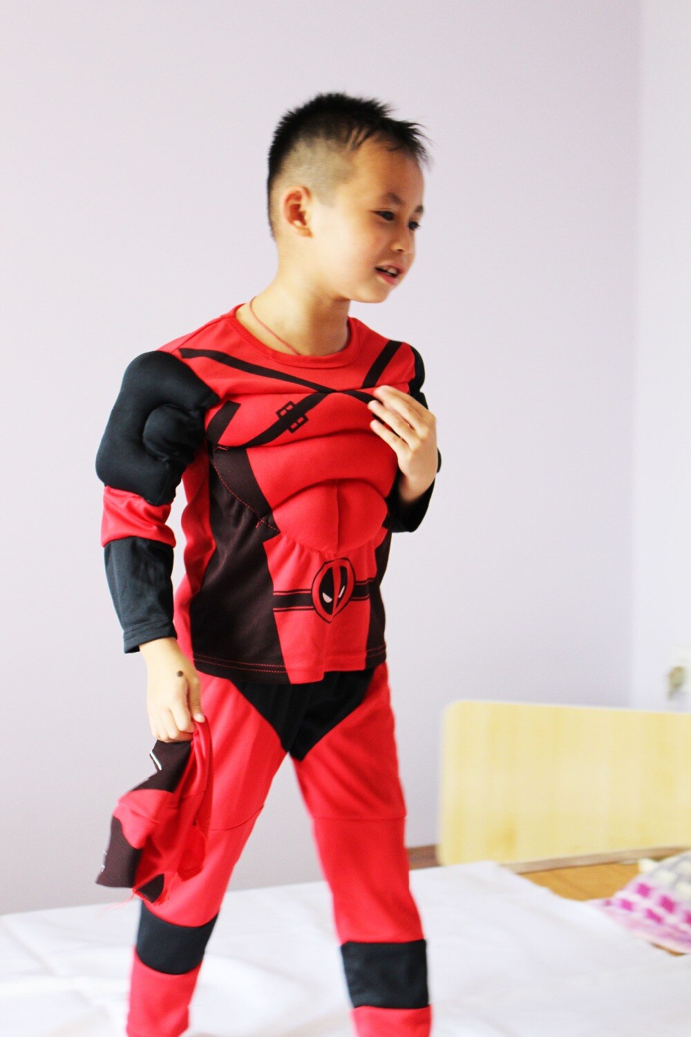 Boy cosplay muscle model costume