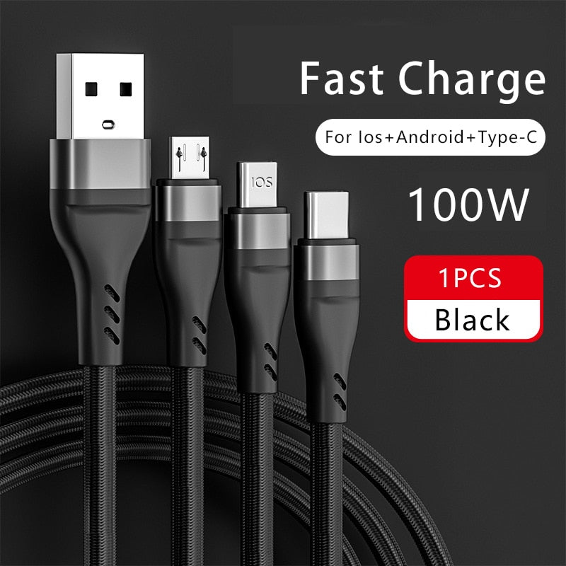 6A 3-in-1 charging cable USB Quick charger