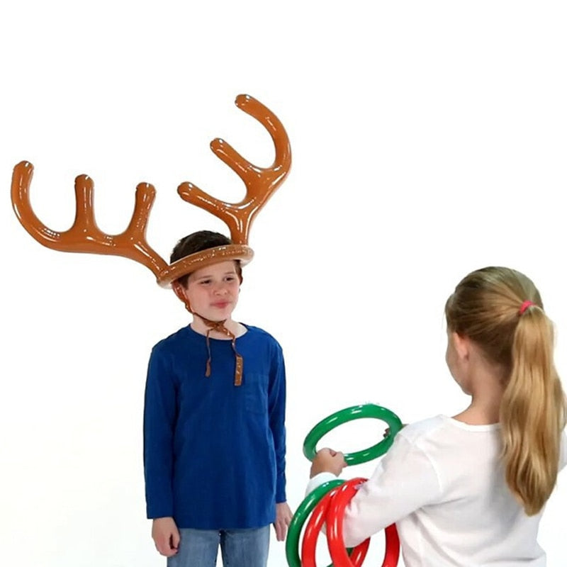 Christmas game inflatable reindeer hat