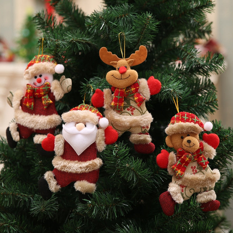 Santa Claus snowman tree dolls