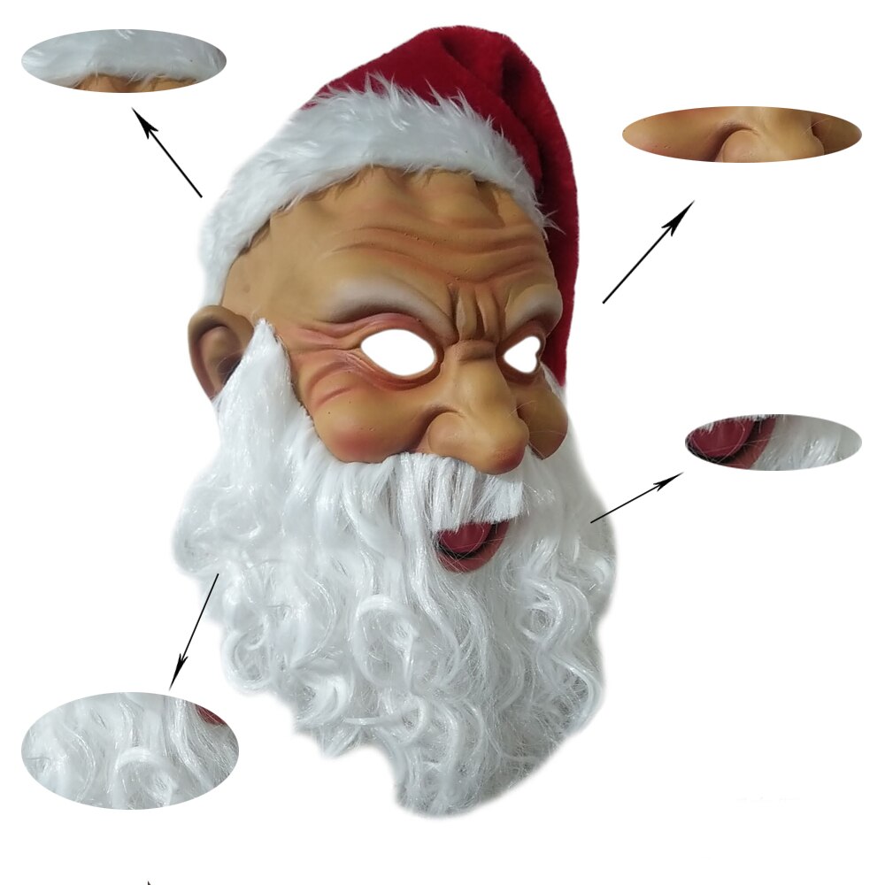 WAYLIKE Santa Claus Mask Wig Beard Set Plush