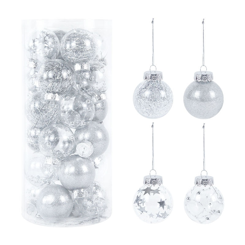 24pcs 6cm Christmas Balls Xmas Tree Christmas Decorations