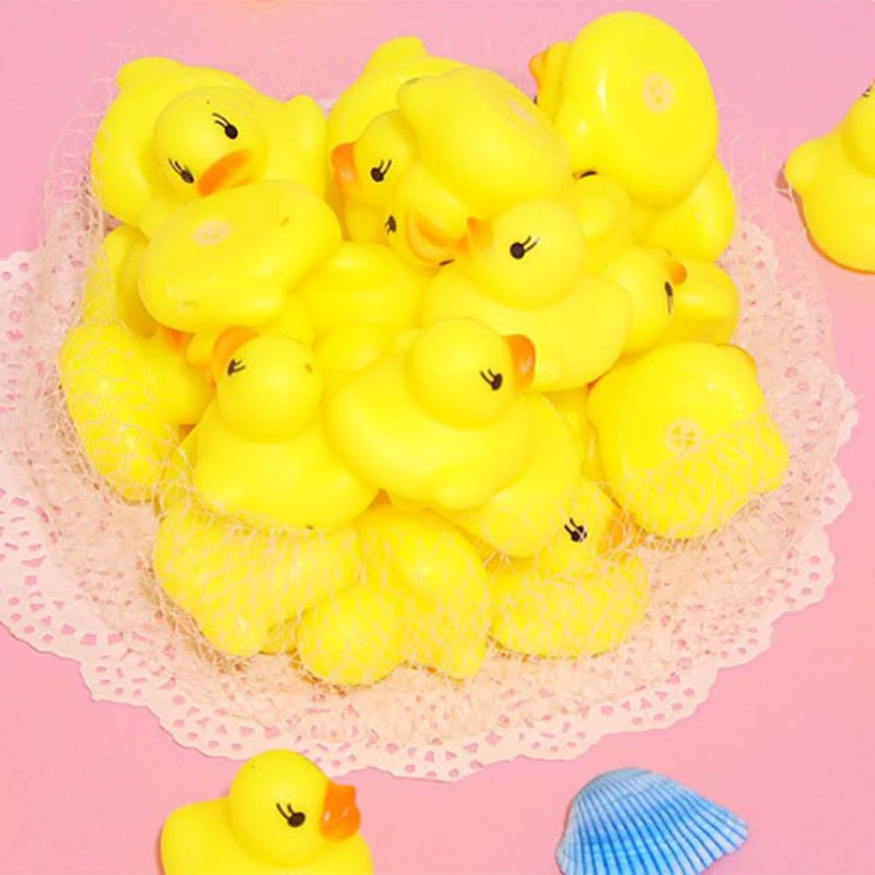 12pcs Cute Mini Yellow  Bath Toy