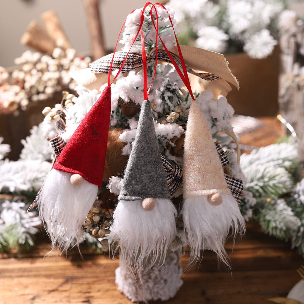 Santa Claus snowman tree dolls