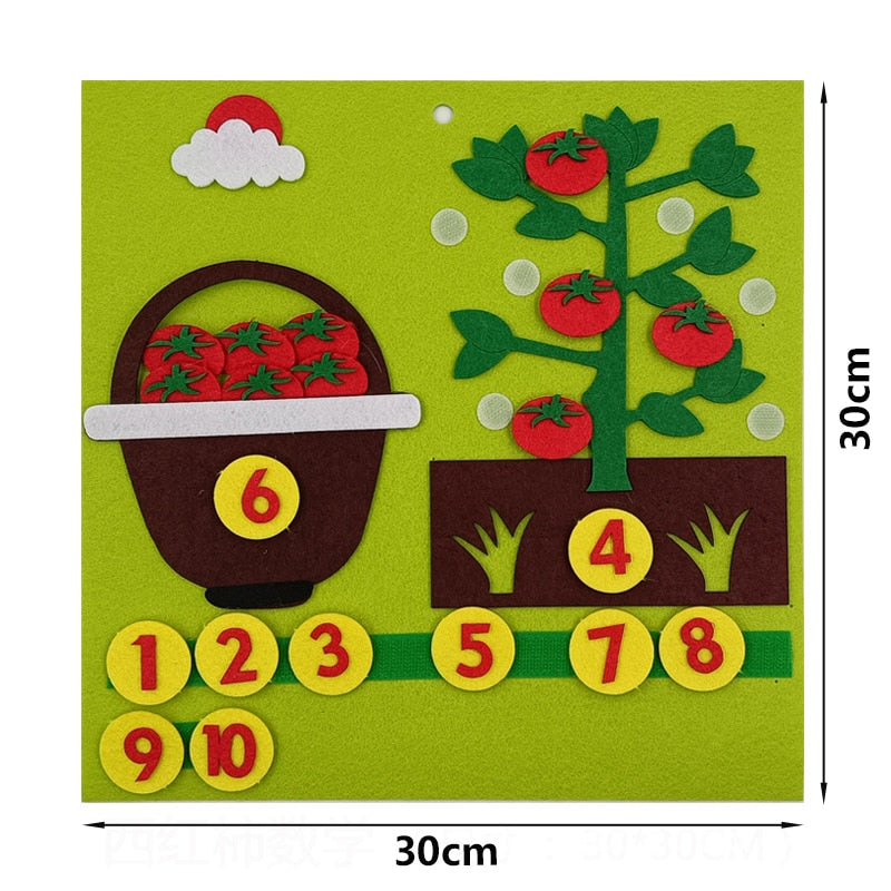 Felt Montessori Math Toy Kids Early Educational Toys