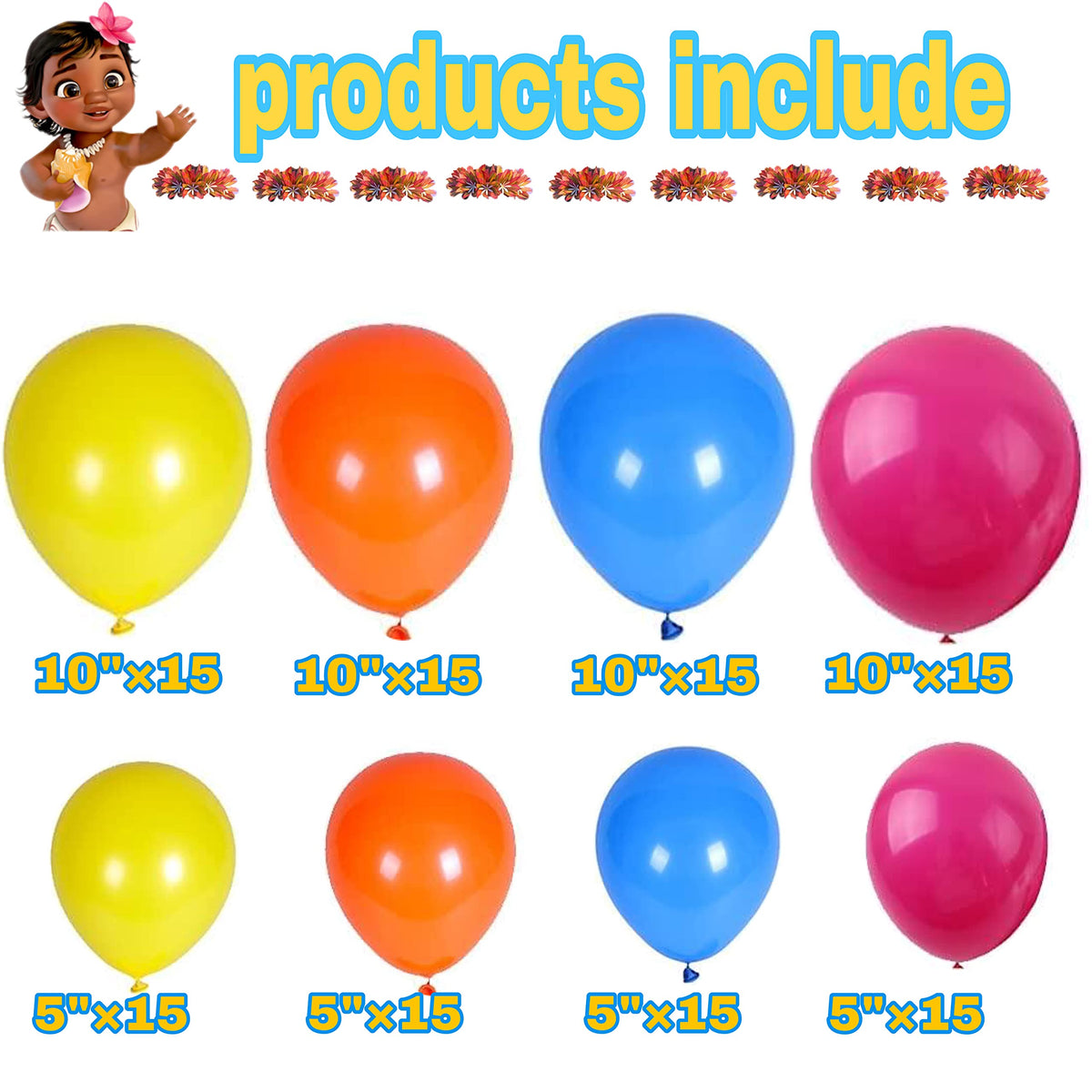 139 PCS Latex Balloon Palm Leaf Tropical Pool Party