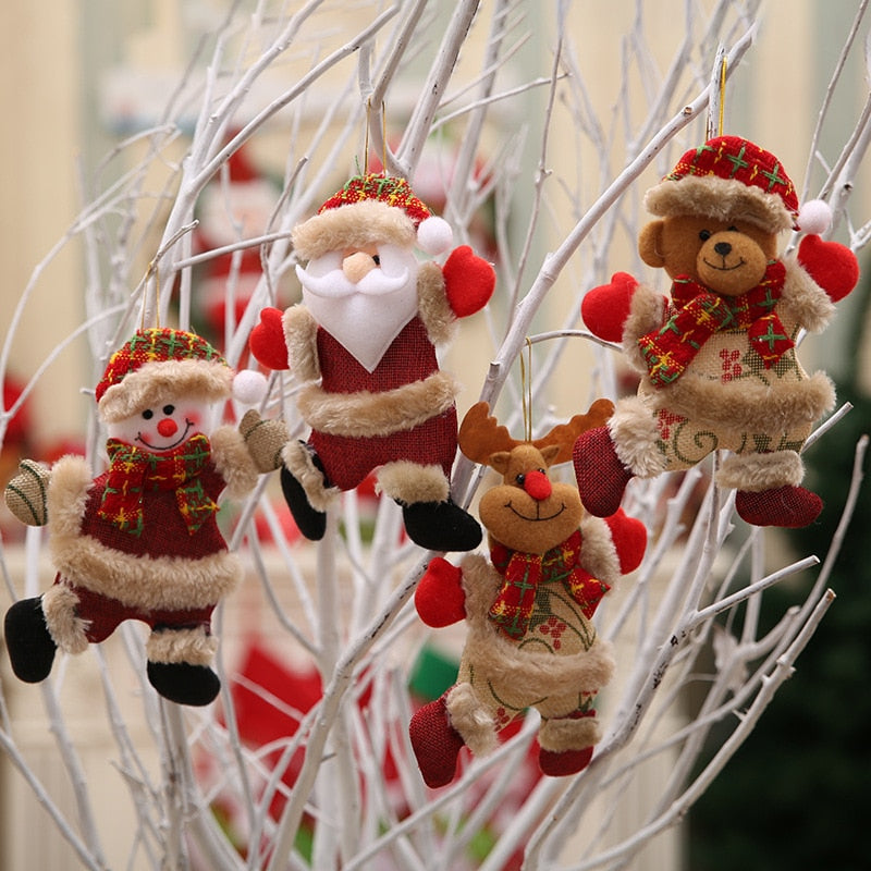 Santa Claus snowman tree dolls