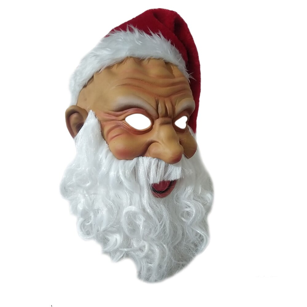 WAYLIKE Santa Claus Mask Wig Beard Set Plush