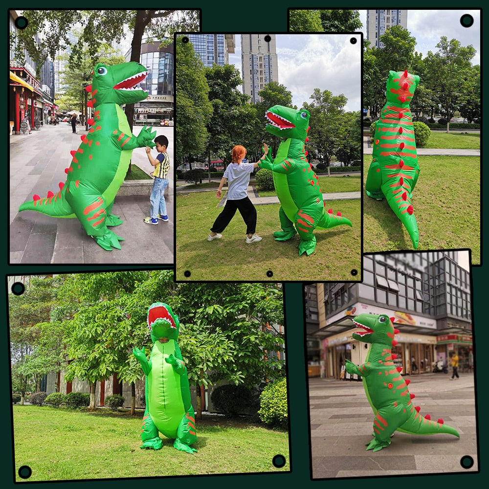 Blue T-Rex Inflatable Dinosaur Costume Cartoon