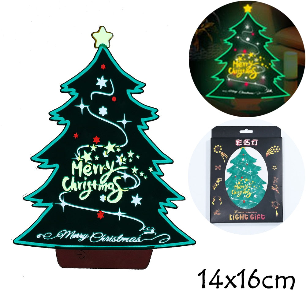 Rainbow Neon Lights Christmas LED Lights Christmas Tree Santa