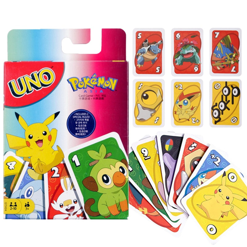 UNO behind The Pokemon board game
