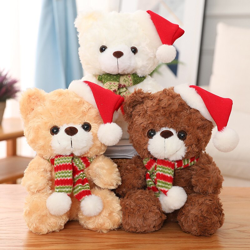 Santa hat teddy bear stuffed toy