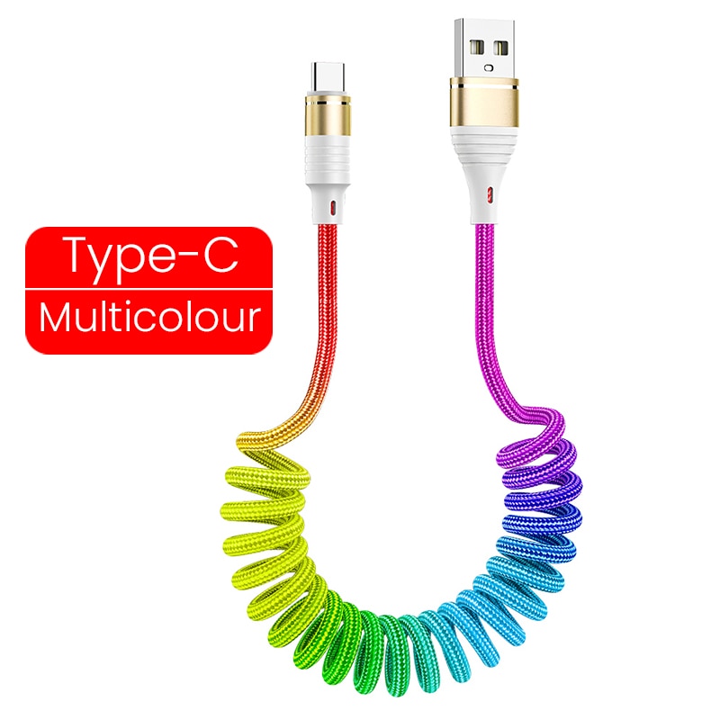 3in1 Spring 3A Fast Charging Cable For iPhone Micro