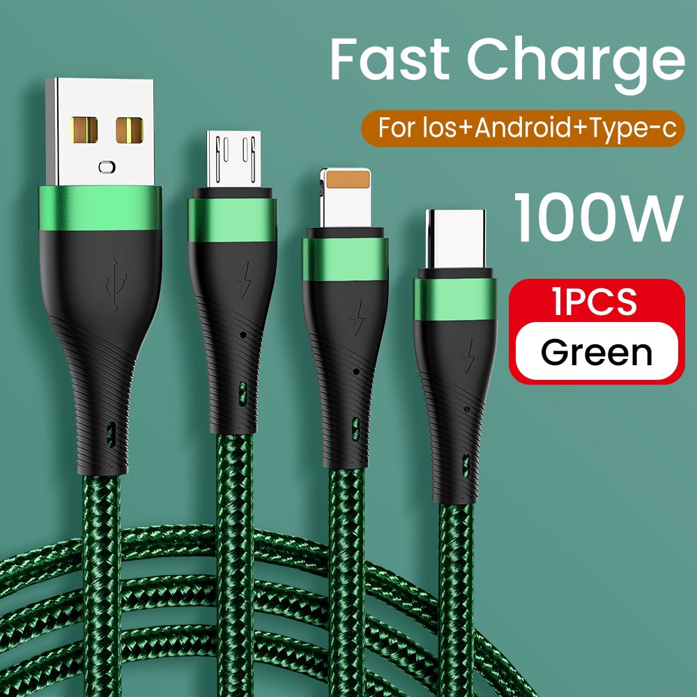 3-in-1 charging cable for quick charging