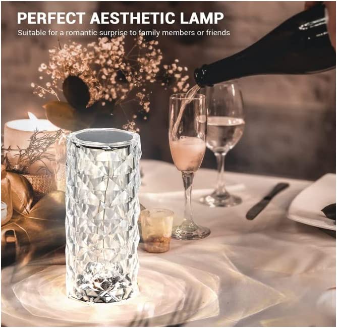 Night Light LED Crystal Table Lamp Rose Light