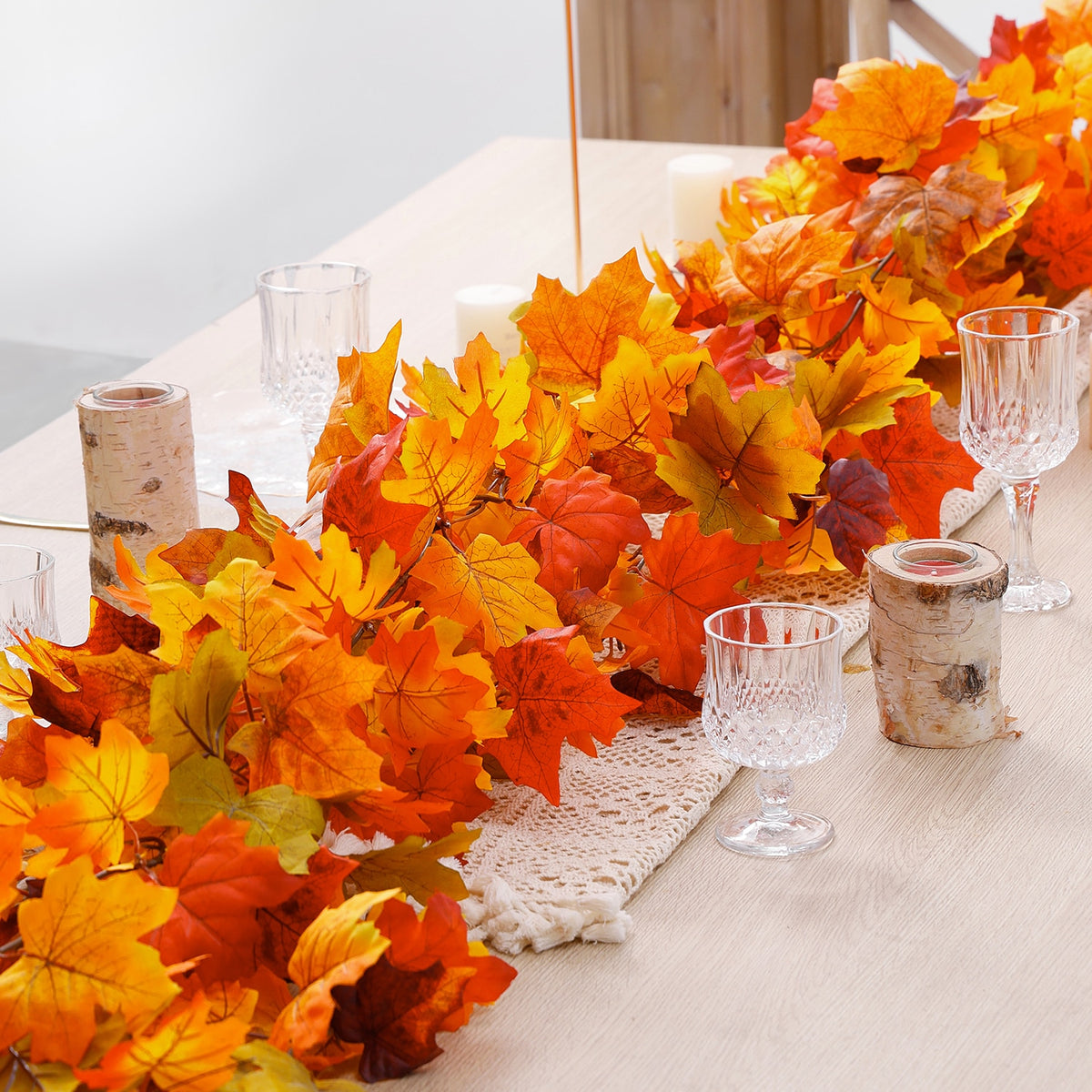 Autumn Decoration Artificial Maple Leaves Garland