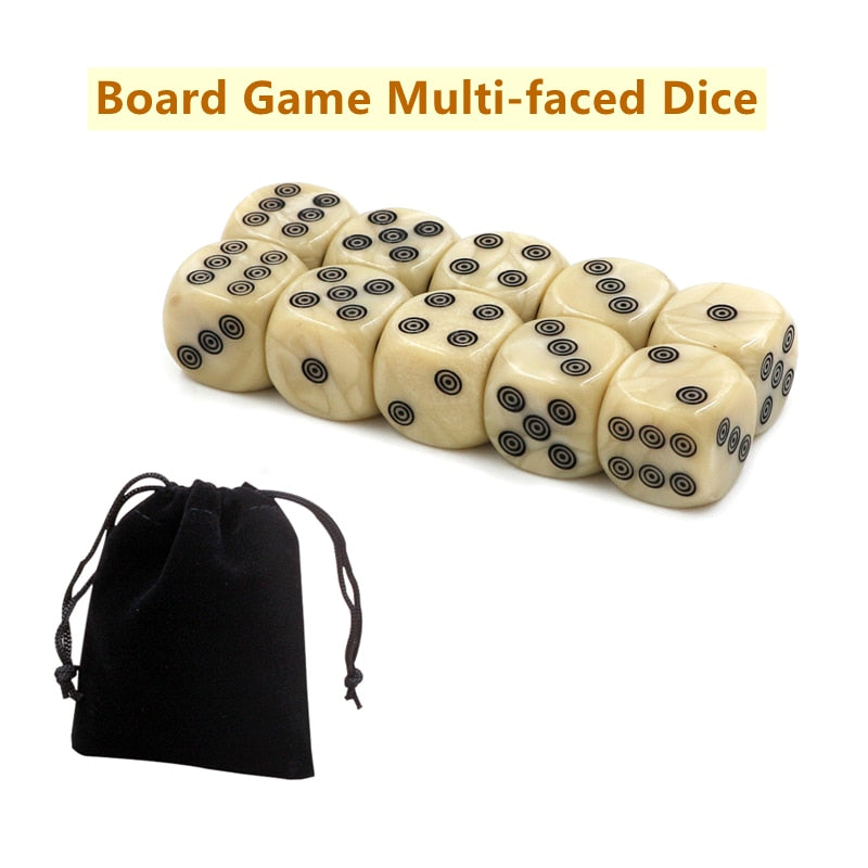 16mm Acrylic Ivory Dice with Bag D6 Dice