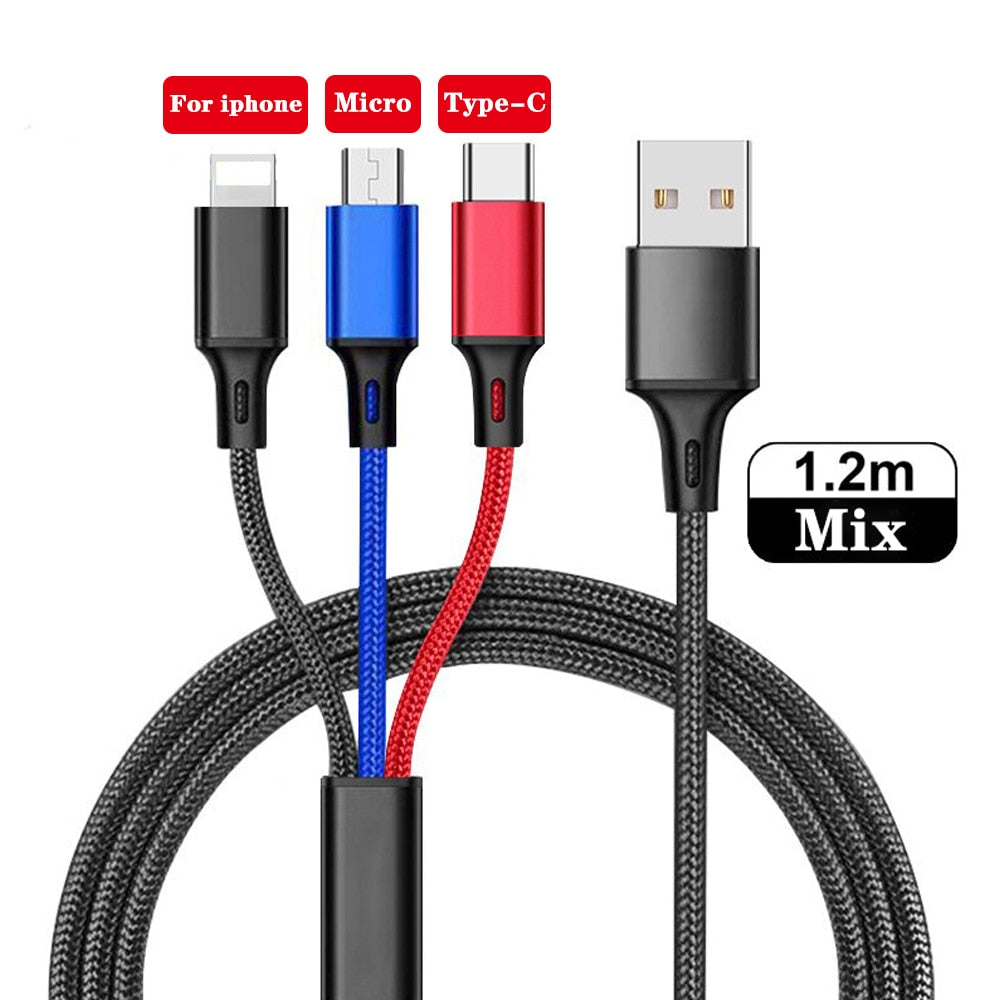 6A USB C Cable 3in1 USB Cable Fast Charging